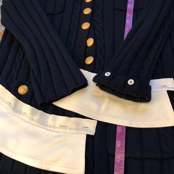 Navy Knit Cardigan and Skirt Suit - Picture 7 of 8